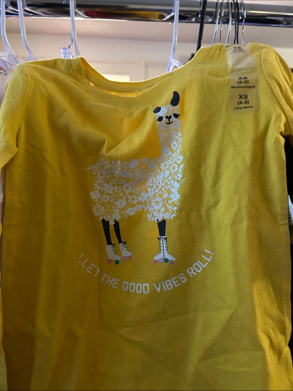 GAP Yellow Llama Graphic Long-Sleeve Tee